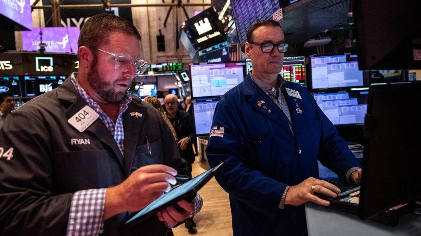 Traders work on the floor of the New York Stock Exchange on September 18, 2024 in New York City. 