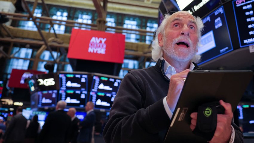 A trader works on the trading floor at the New York Stock Exchange following the Federal Reserve rate announcement on Sept. 18, 2024.