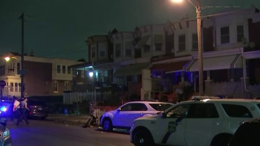 Police investigate after a 14-year-old girl was shot in the shoulder in Philadelphia's Overbrook section early Wednesday morning.