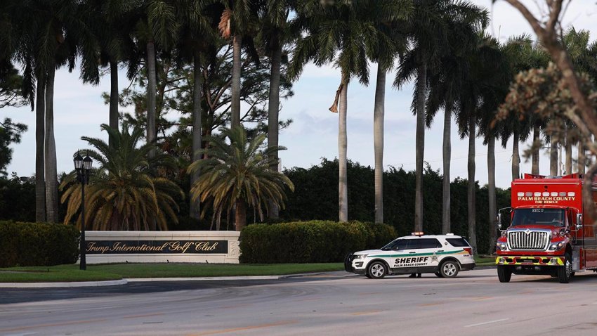 Law enforcement secures the area around Trump International Golf Club after an apparent assassination attempt of former President Donald Trump on Sept. 15, 2024 in West Palm Beach, Florida.